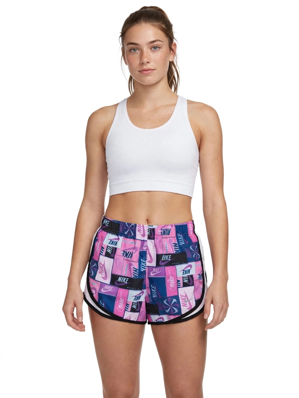 Nike Women's Pink, Purple & Blue Printed Running Shorts